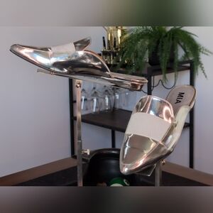 MIA Silver Slip-On Mules